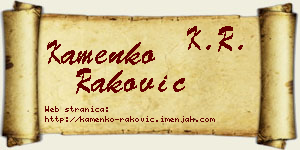 Kamenko Raković vizit kartica